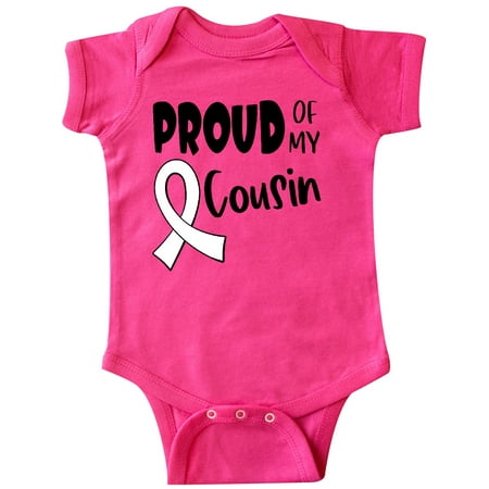 

Inktastic Proud of my Cousin Blindness Awareness White Ribbon Gift Baby Boy or Baby Girl Bodysuit