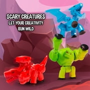 Stikbot Mega Monsters Cerberus, Gigantus and Scorch Action Figure Set, 3 Pieces
