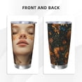 thumbnail image 3 of Fotbe Whimsical Flower Crown Maiden Pattern 20 oz Tumbler Stainless Steel Vacuum Insulated Coffee Ice Cup Double Wall Travel Flask Leak-proof Coffee Cup-Straw Three-piece Set, 3 of 8