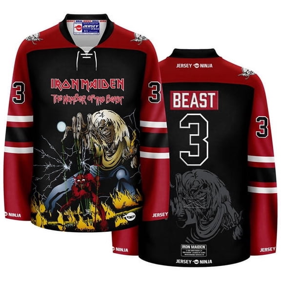 Iron Maiden The Number of the Beast SUB Hockey Jersey (Adult2XL)