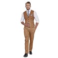 thumbnail image 2 of Wehilion Men's Suit Linen Suit for Men Wedding Outfit 2 Piece Suits Groomsmen Tuxedo Suits Prom Beach Vest and Pants Suit Set Khaki L, 2 of 5