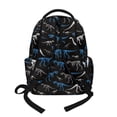 thumbnail image 3 of FKELYI Blue Dinosaur Skeleton Print Kids Backpack for Boys 17 Inch School Backpacks Spacious Bookbag Boys Age 6-16 Casual Daypack for Elementary Student, 3 of 7