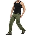thumbnail image 4 of Men's Cargo Pants with Memory Working Pants for Men Work for Men Cargo Pocket Sickies Work Twill Construction Clothes Little Clothes Little L Autumn And Winter New Green 34, 4 of 7
