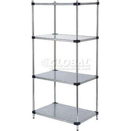 

Nexel 5 Tier Solid Galvanized Steel Shelving Starter Unit 72 W x 18 D x 86 H