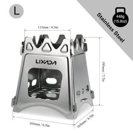 Lixada Compact Folding Wood Stove for Outdoor Camping Cooking