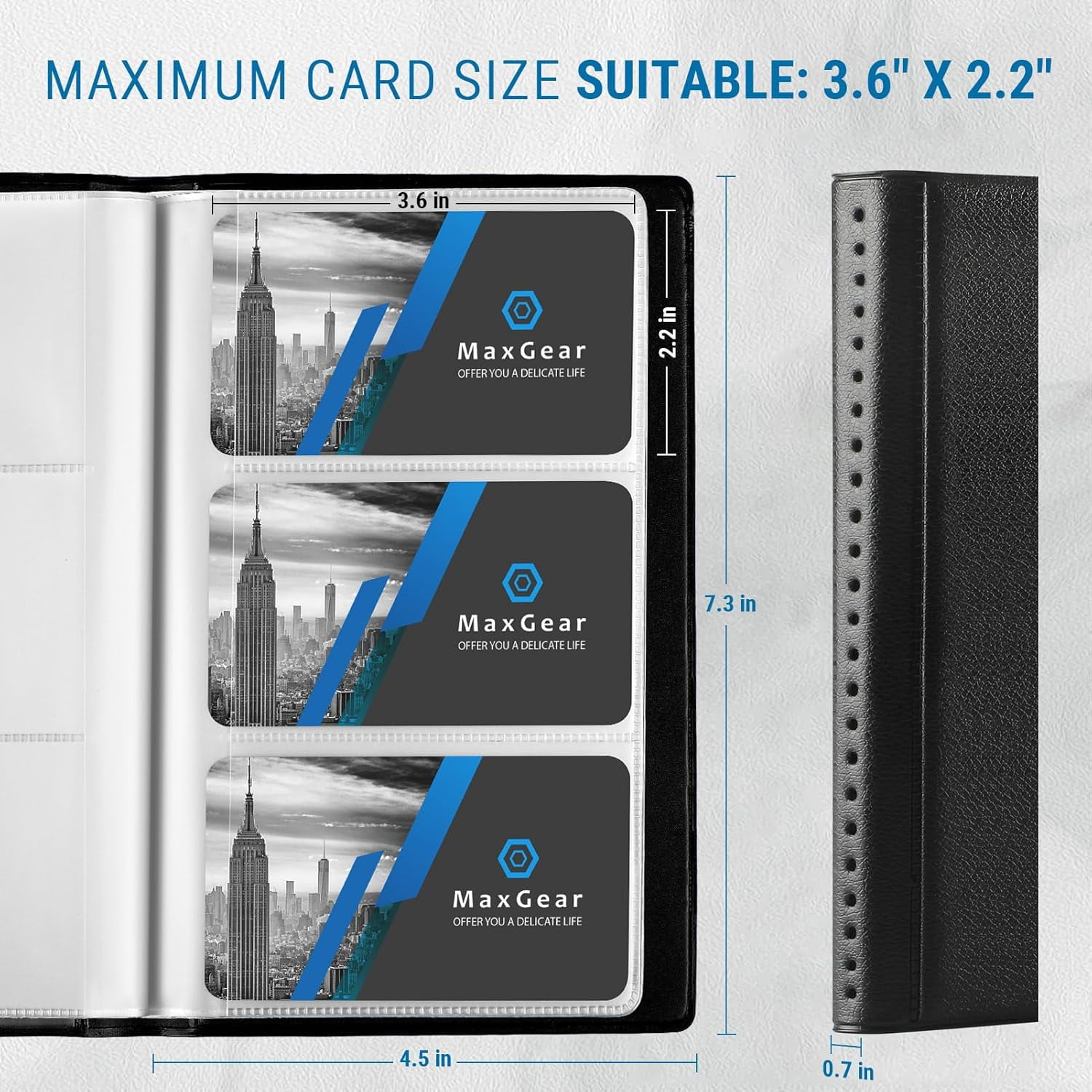 Business Card Holder Book ZUFECY - PU Leather Binder With 240 Card  Capacity, Portable Organizer For Men & Women Portable Name Card File