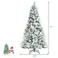 thumbnail image 5 of Costway 7ft Snow Flocked Hinged Christmas Tree w/Berries & Poinsettia Flowers, 5 of 9