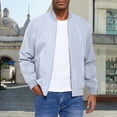 thumbnail image 2 of Men's Track Jacket Stand Collar Full Zip Up Lightweight Athletic Workout Running Jacket with Zipper Pockets, M, 2 of 8