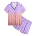 thumbnail image 2 of Godom Pajama Set for Kid Girls Satin Pajama Silk PJ Short Sleeve Sleepwear 2Pcs Nightwear Sleepwear, 2 of 5