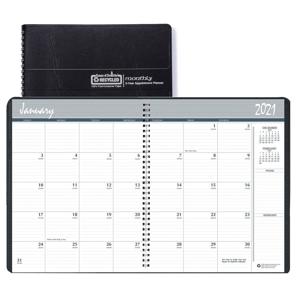 Blue Sky 2021 8.5 x 11 2Year Monthly Planner Black 26200221 Walmart