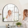 thumbnail image 2 of VONIGEE 36x40 Inch Black Arched Bathroom Mirror, Wall Mounted Modern Mirror with Aluminum Alloy Metal Frame, Large Vanity Dresser Mirror for Bedroom, Living Room, Entryway, 2 of 9