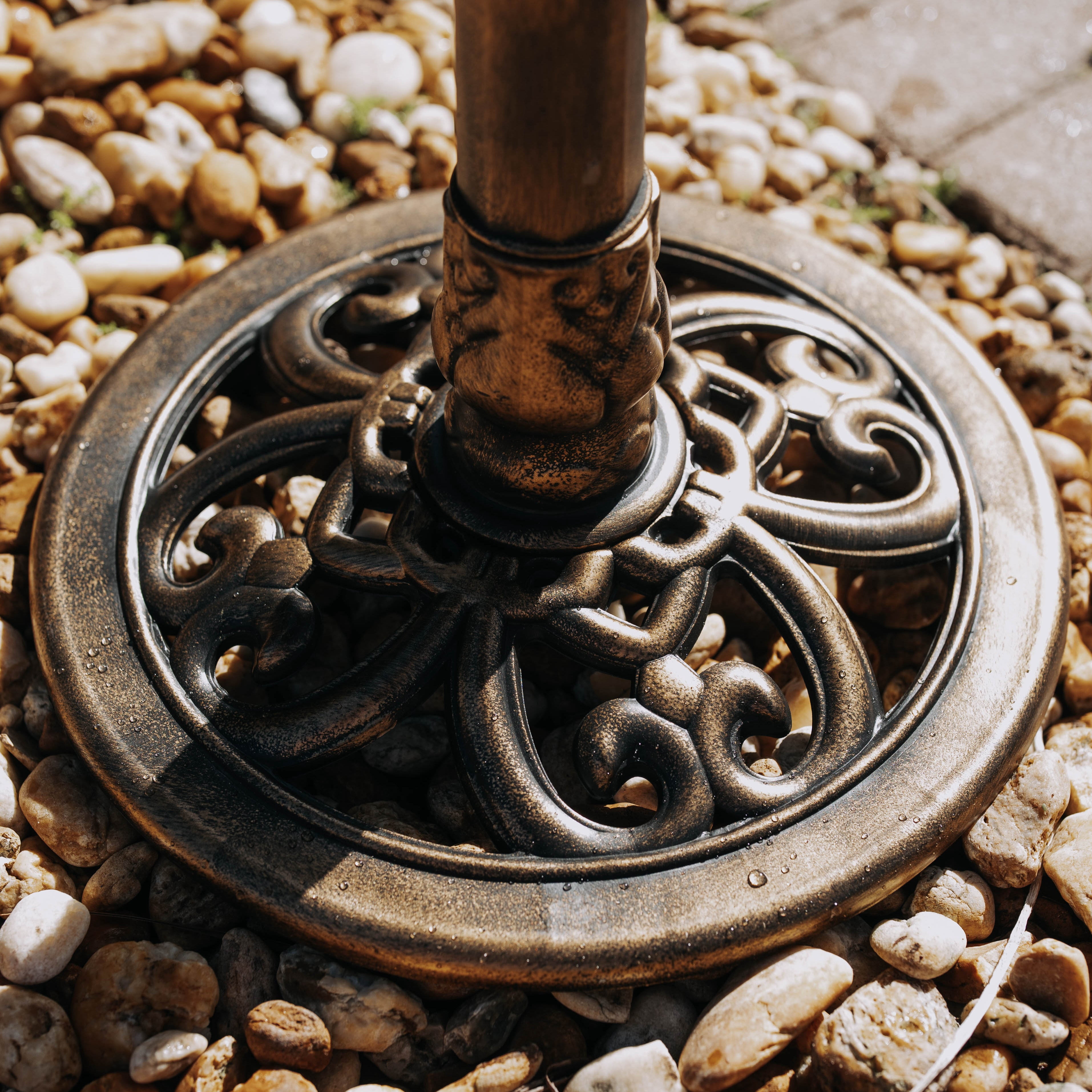 Backyard Expressions Outdoor Garden Bird Bath - Bronze - Weather Resistant Polyresin - 27 Inch