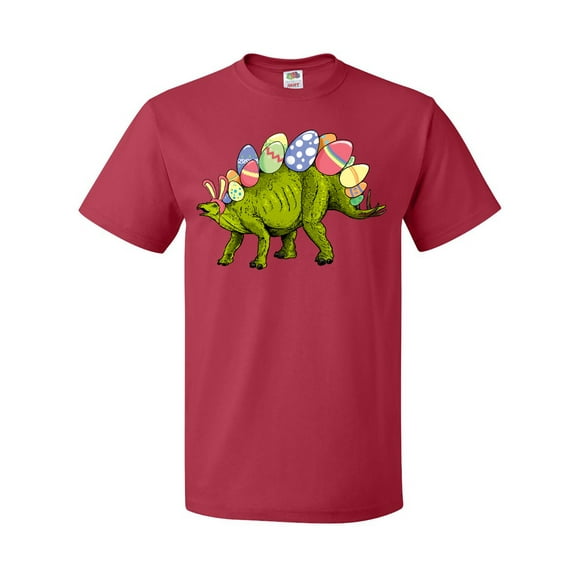 Inktastic Easter Bunny Stegosaurus with Eggs and Pink Ears T-Shirt
