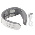 thumbnail image 1 of Masajeador de cuello inalámbrico con 9 velocidades de ajuste, masajeador eléctrico para el cuidado de las vértebras cervicales, carga blanca, 1 of 14