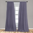 thumbnail image 5 of Ambesonne Nautical Curtains, Zig Zag Modern Pattern, Pair of 28"x63", Dark Purple White, 5 of 5