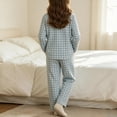 thumbnail image 7 of MKOSPLRT Plaid Pajamas Sets 3-16 Years Long Sleeve Button Down 2 Pieces Nightwear Shirt Pjs Bottoms Soft Lounge Set Sleepwear with Pocket, 7 of 7