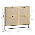 thumbnail image 4 of YOCWO Shoe Cabinet with 4 Flip Drawers, Narrow Shoe Storage Cabinet for Entryway, Natural, 4 of 8