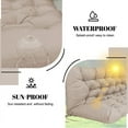 thumbnail image 3 of SDJPOI Swing Replacement Cushion for Outdoor Bench, 4" Thick Waterproof 2-3 Seater Garden Porch Seat Cushion with Backrest, Outdoor Swing Cushions for Outdoor Furniture (Khaki,60*40in), 3 of 6
