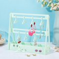 thumbnail image 3 of 68 Holes Earring Organizer with Mini Hangers 2-Tiers Coat Hanger Earring Display Stands for Selling Earring Hanging Acrylic Ear Studs Display Rack for Retail Show Exhibition Green, 3 of 9