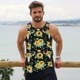 thumbnail image 6 of Pofeuu Sunflower Skull Boho Print Men's Workout Tank Tops Sleeveless Muscle Gym Shirt Quick Dry-4X-Large, 6 of 7