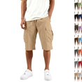 thumbnail image 2 of Cargo Shorts for Men Summer Knee Length Casual Stretch Drawstring Pant Solid Loose Fit Workout Hiking Athletic Shorts Khaki L, 2 of 10