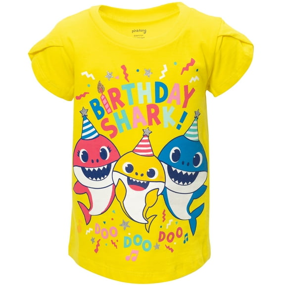 Pinkfong Baby Shark Birthday Infant Baby Girls T-Shirt Infant to Little Kid
