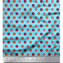 Soimoi Blue Cotton Voile Fabric Colorful Dots Fabric Prints By Yard 42 Inch Wide