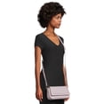 thumbnail image 6 of Time and Tru Women's Ludlow Flap Top Crossbody Bag, Lilac, 6 of 6