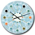 thumbnail image 1 of Designart 'Asian Floral Paisley Mid-Century Modern Wall Clock, 1 of 4