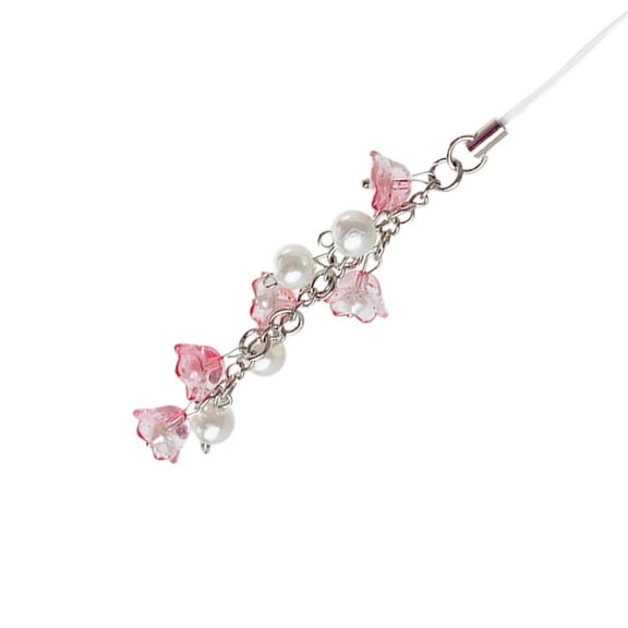 YIEMEEN Bead Phone Lanyard Fashionable Keychain Lilys of the Valley Flower Phone Chain