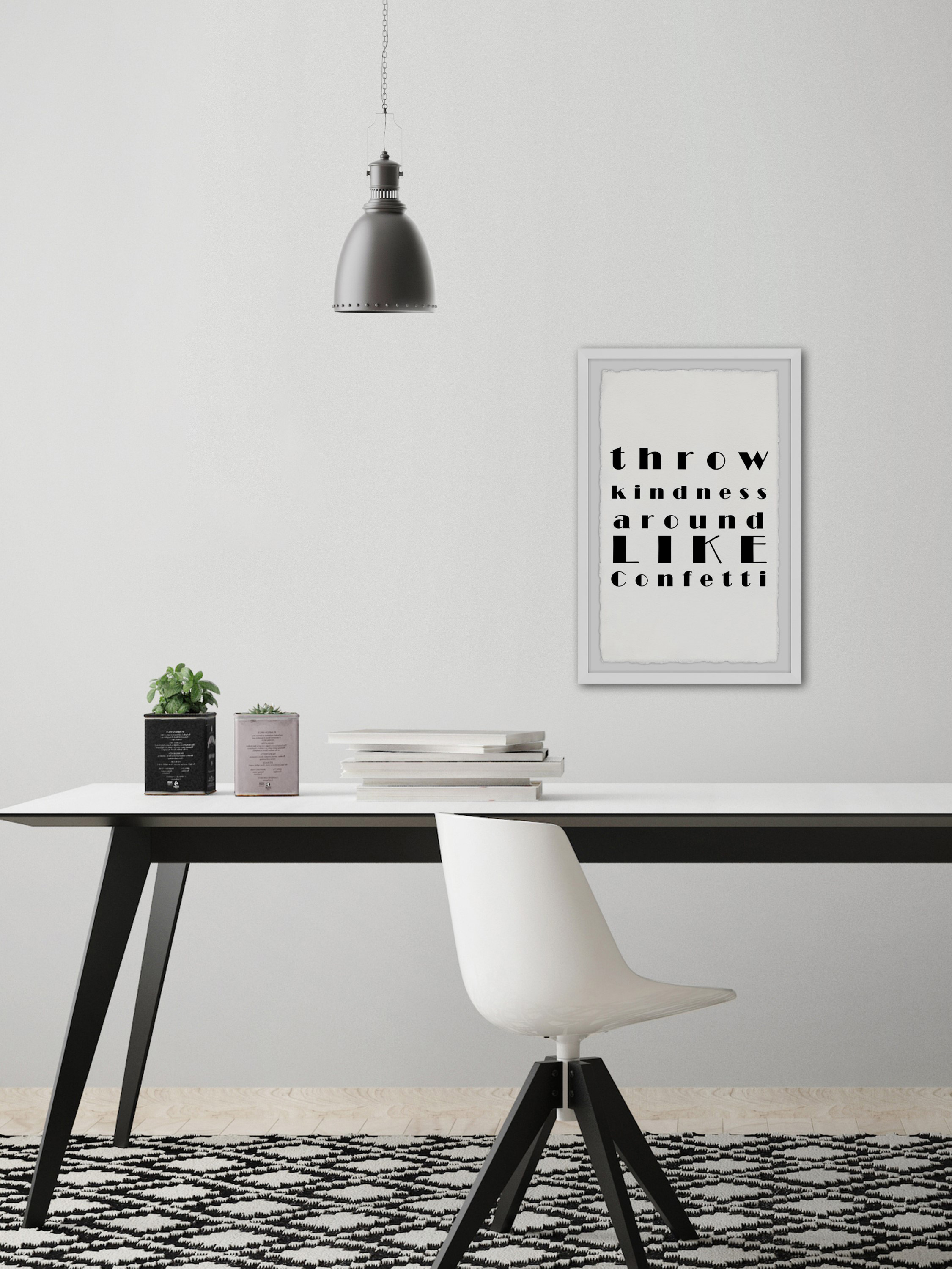 Marmont Hill Throw Kindness Around Ii Framed Wall Art, 20.00" x 1.50"