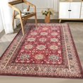 thumbnail image 1 of JV Home Tapis d'Aire Napoli Rouge 7 Pieds6"x10 Pieds Tapis Lavable Antidérapant, 1 of 8