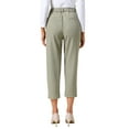 thumbnail image 3 of INSPIRE CHIC Women's Business Casual Pants Cropped Length Work Office Trousers with Pockets S Khaki, 3 of 6