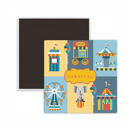 

Amazing Funny Park Facilities Illustration Square Ceracs Fridge Magnet Keepsake Memento