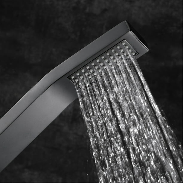 Gaosin Cabezal De Ducha De Mano De Alta Presión De Latón Negro Con Conector De Pared De Codo, Soporte De Ducha Y Manguera De Función única