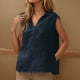 thumbnail image 2 of Tops deportivos,Blusa de lentejuelas con cuello en V, camiseta informal holgada sin mangas, camisa de poliéster con brillo, ropa de fiesta para mujer, sopatenor, 2 of 9