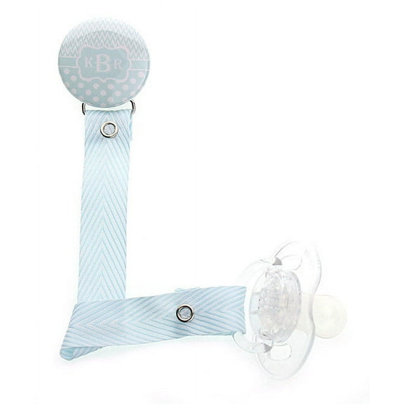 Personalized Monogram Chevron Polka Dot Pacifier Clip