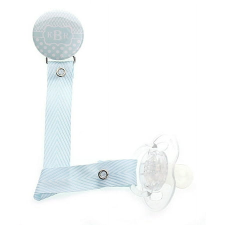 Personalized Monogram Chevron Polka Dot Pacifier Clip