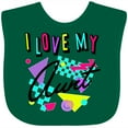 thumbnail image 3 of Inktastic I Love My Aunt 80s Retro Style Boys or Girls Baby Bib, 3 of 4