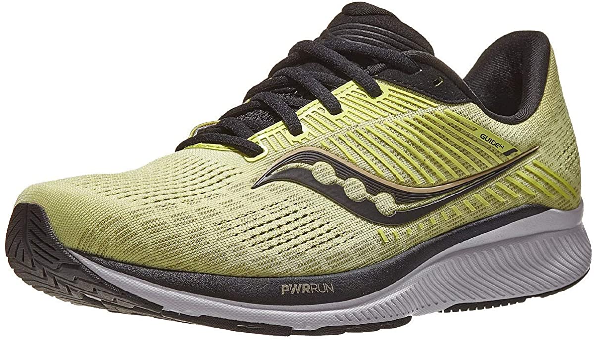 Saucony Mens Guide 14 Running Shoe - Key Lime/Gravel - 12.5 