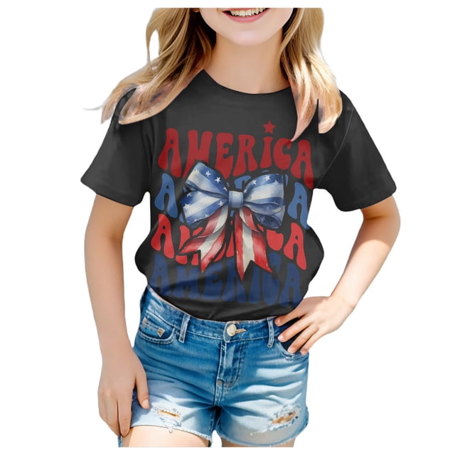 Hauts d'Été Garçons Filles T-Shirts Manches Courtes Lettre Graphique Col Rond Coupe Décontractée T-Shirt Basique Printemps pour Garçon 3-4T