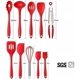 thumbnail image 2 of Utensilios de cocina Juego de utensilios de cocina antiadherentes con rejilla de plástico Juego de utensilios de cocina de silicona (Rojo JAMW Sencillez, 2 of 5