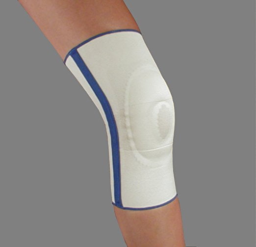 Spiral Stay Knee Brace With Visco Patella Stablizer  (X-Large White w/ Blue Trim)