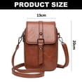 thumbnail image 2 of Laklulu - Bolso bandolera pequeño de piel para teléfono móvil para mujer, bolso de hombro para teléfono móvil, tarjetero, teléfono móvil de hasta 6,5 pulgadas, tamaño del bolso 20 x 13 x 6 cm, 2 of 5