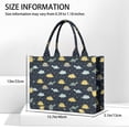 thumbnail image 3 of Large Capacity Tote Bag,DarkBlue Cartoon Dinosaurs Yellow Triangles Pattern Handbag Fashion Luxury Tote Bag,15.7"x13"x 5.1" Inches,Laptop Compatible, 3 of 6