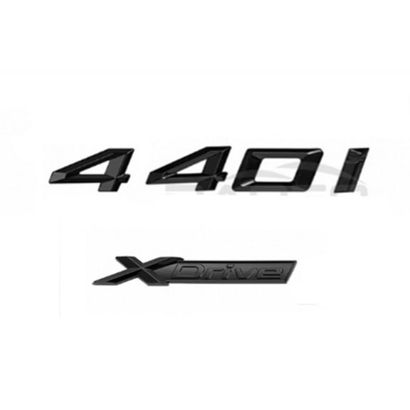 Gloss Black Rear Trunk Emblem Badge Number Letter Decal 440i XDrive