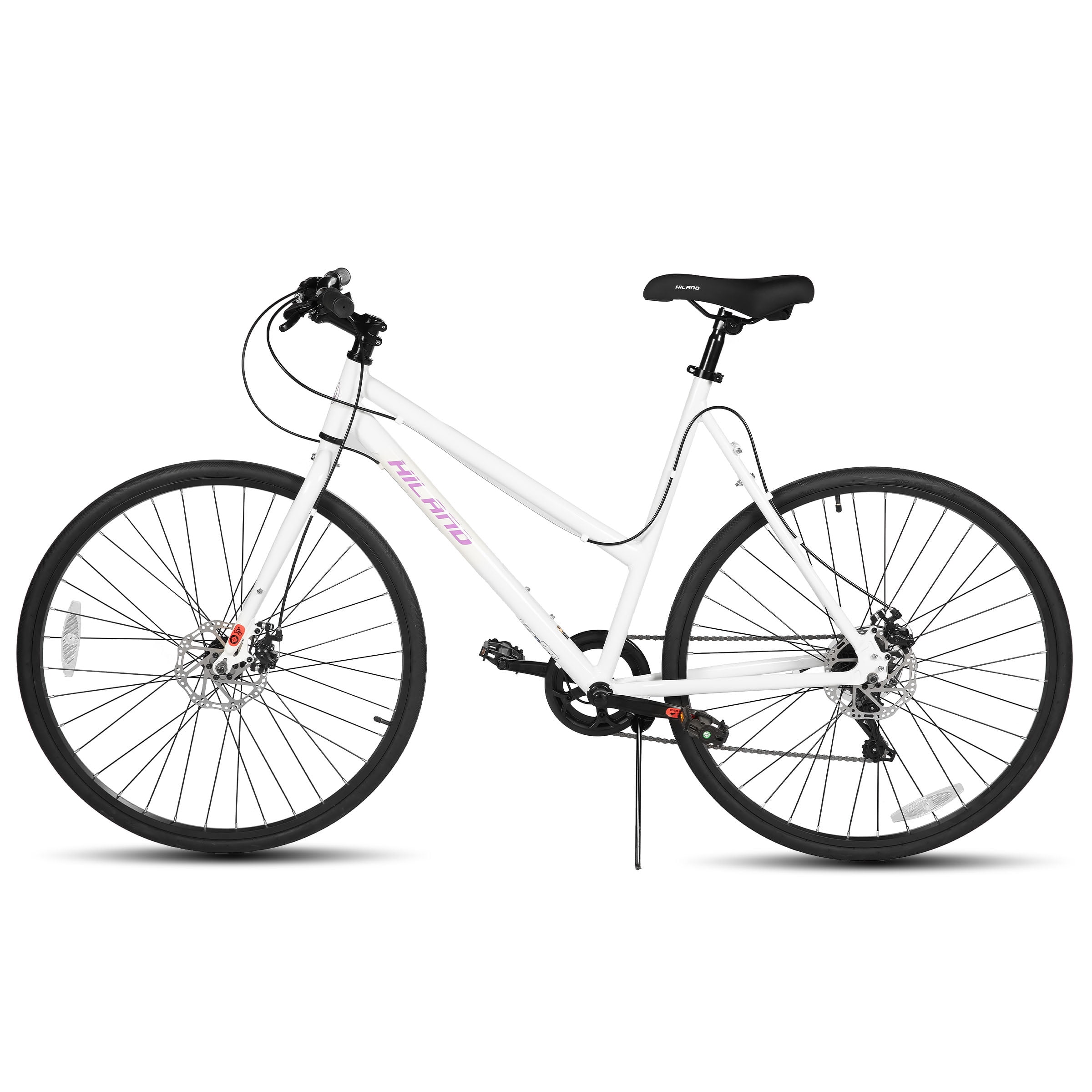 HILAND Unisex Commuter Road Bike 7-Speed Shimano, Mechanical Disc