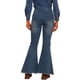 thumbnail image 3 of Jeans de campana para mujer de tiro alto, pantalones de mezclilla acampanados clásicos, azul, XS, 3 of 5