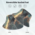 thumbnail image 3 of Kll Starry Sky Cloud Wolf Bucket Hat for Women Men Packable Travel Beach Sun Hat Outdoor Rave Accessories Reflective Fisherman Cap, 3 of 6