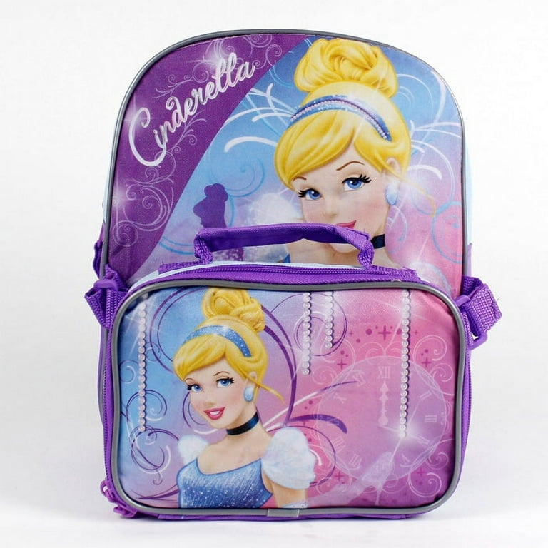 Disney Princess Lunch Box Bag Pink w/ Bottle Back School Bella Cinderella  Aurora